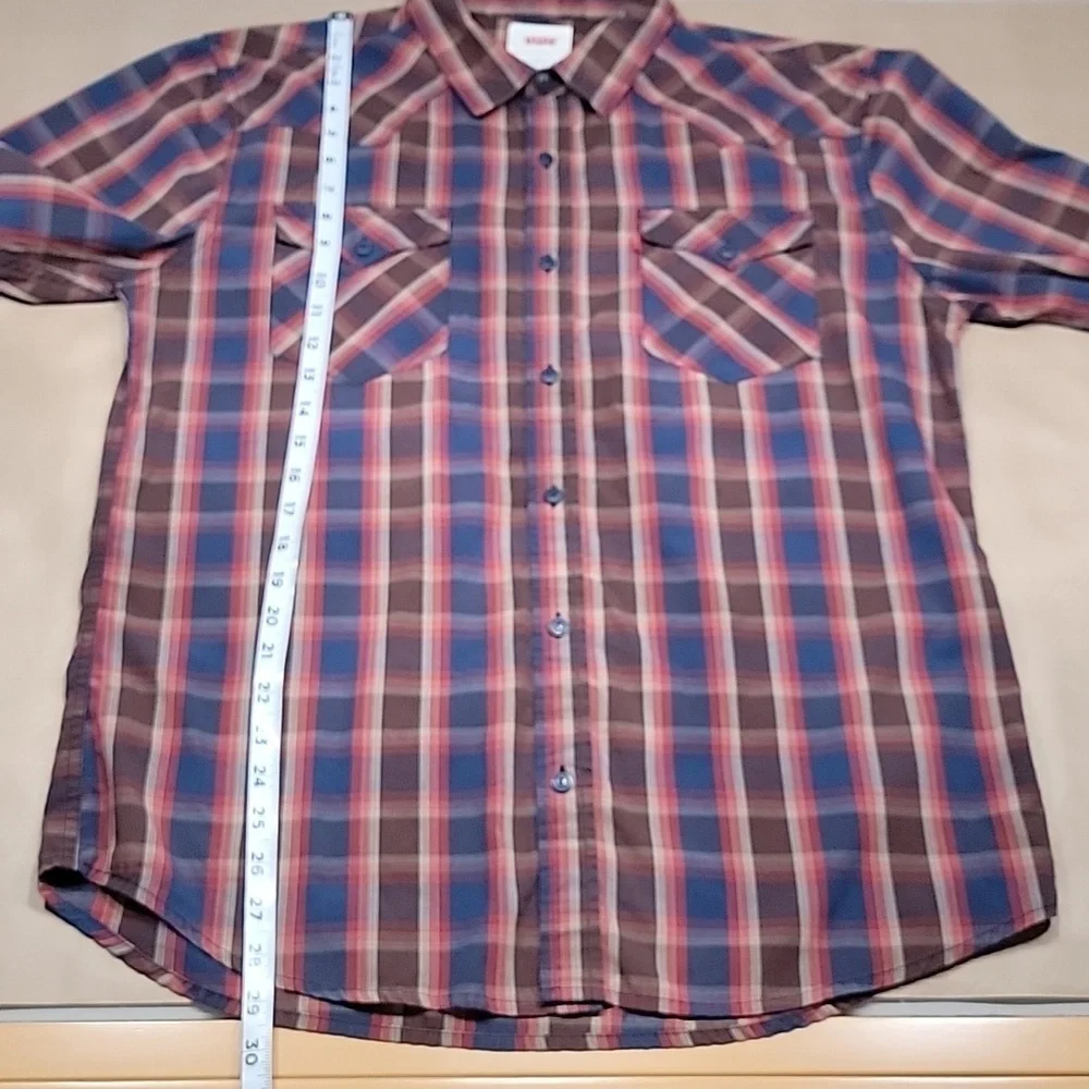 Levi's Size L Multicolored Plaid Long Sleeve Western Shirt Cotton Blend